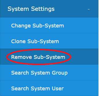 Remove Sub-system menu option